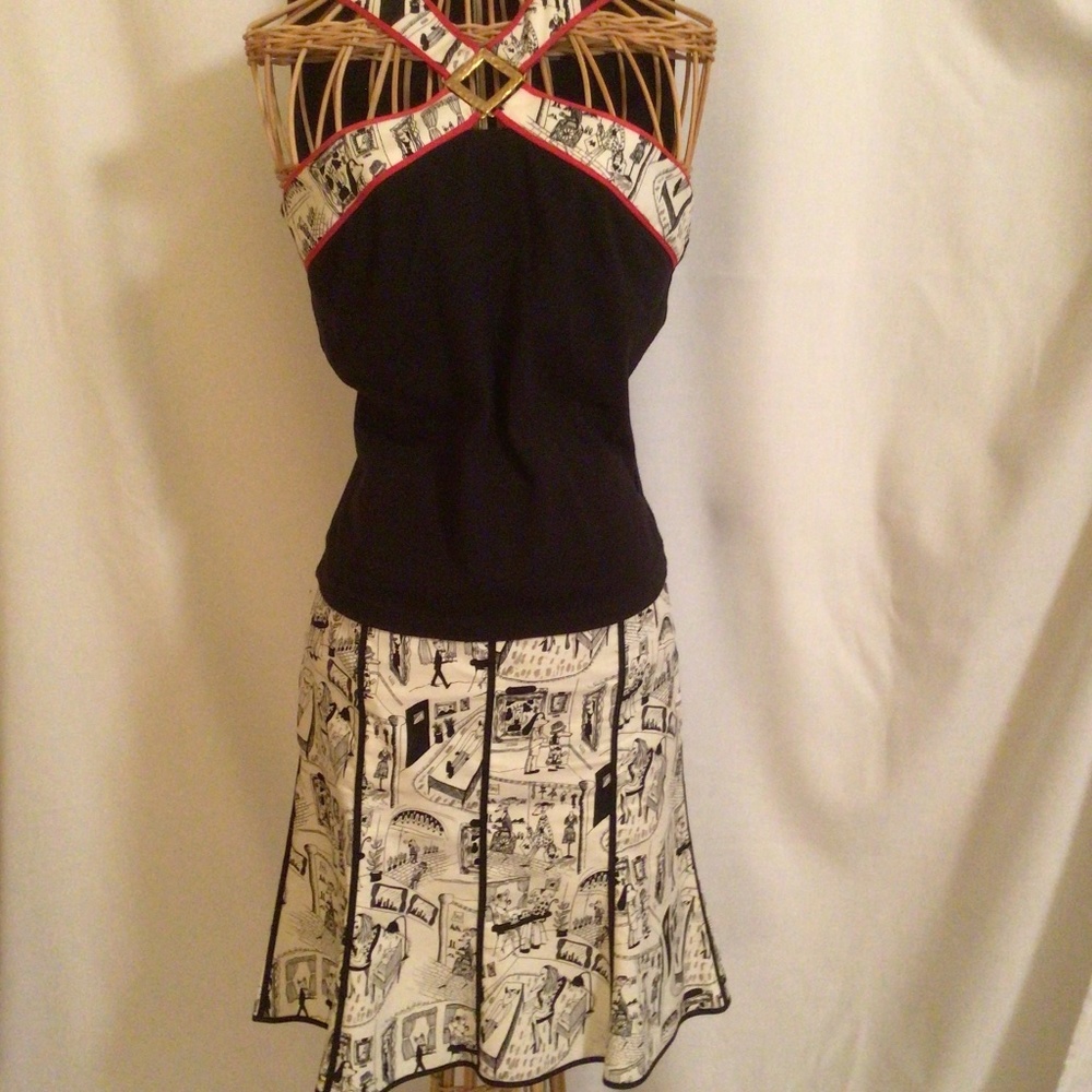 Linda Segal black and white 2 piece